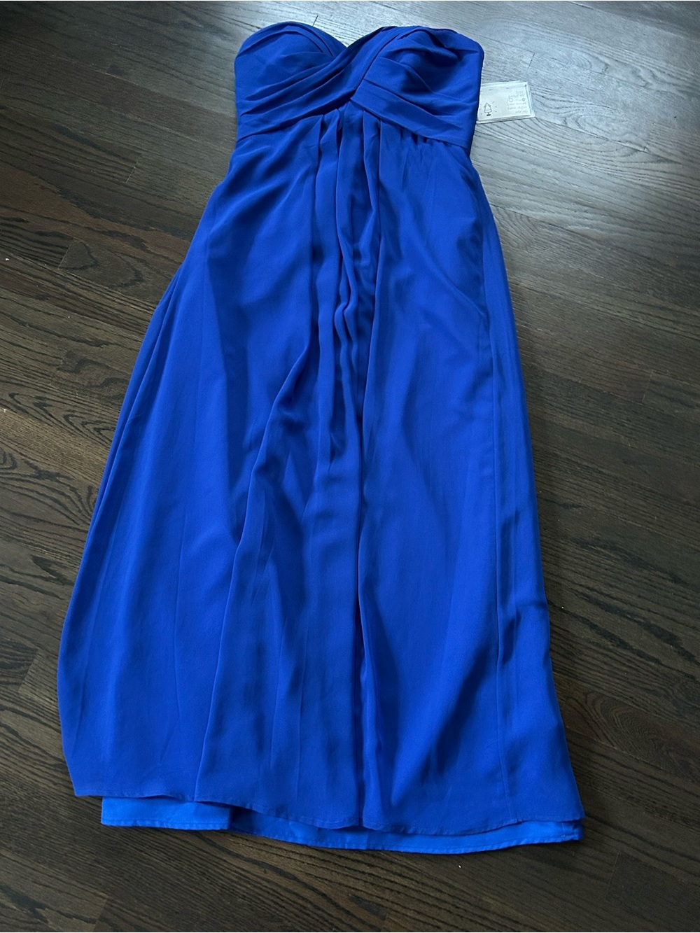 Strapless Royal Blue Chiffon Gown